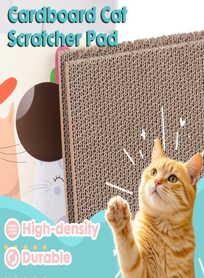 PowerKing Cardboard Cat House with Scratch Pads, Durable 2-Story Corrugated Cat Scratcher Playhouse with Windows, Large Hideout for Indoor Cats & Small Pets, Easy Assembly, 12.01" L × 12.01" W × 11.73" H - Image 3